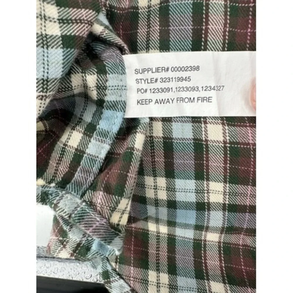 Ralph Lauren Plaid Button Down Shirt‎ Kids Long Sleeve Brown Blue White L(14-16)